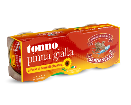 tonno pinna gialla all'olio di semi di girasole 3x80